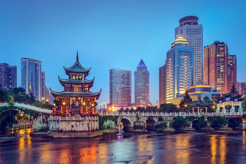 Guiyang, China at Jiaxiu Pavilion