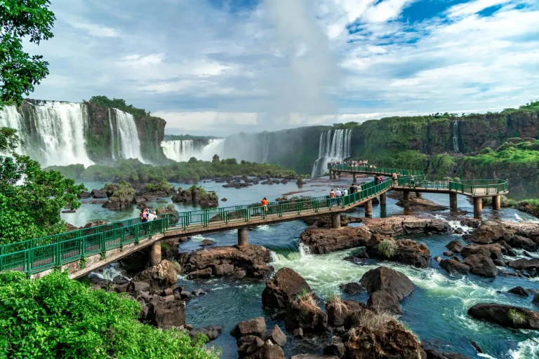 Iguazu Falls on the border of Brazil and Argentina in South America