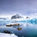 Panorama of the Smeerenburg glacier Svalbard