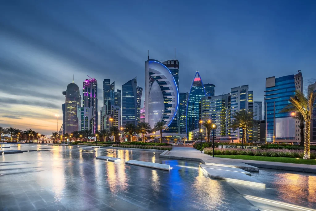 West Bay on the Corniche in Doha Qatar